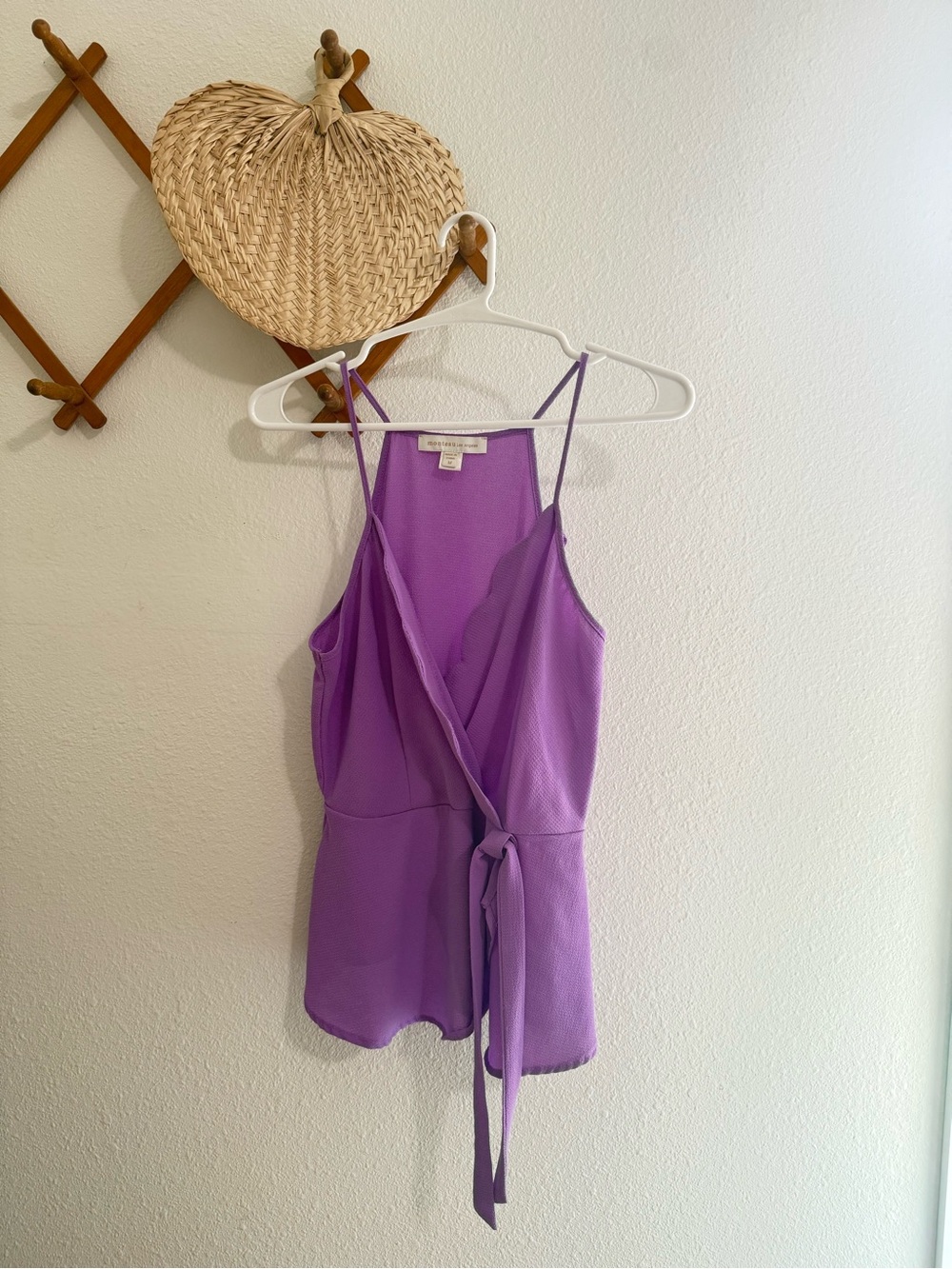Monteau Lavender Wrap-Front Spaghetti Strap Camisole
